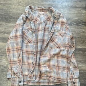 Urban Outfitters Plaid Button-Up in Gray and Tan